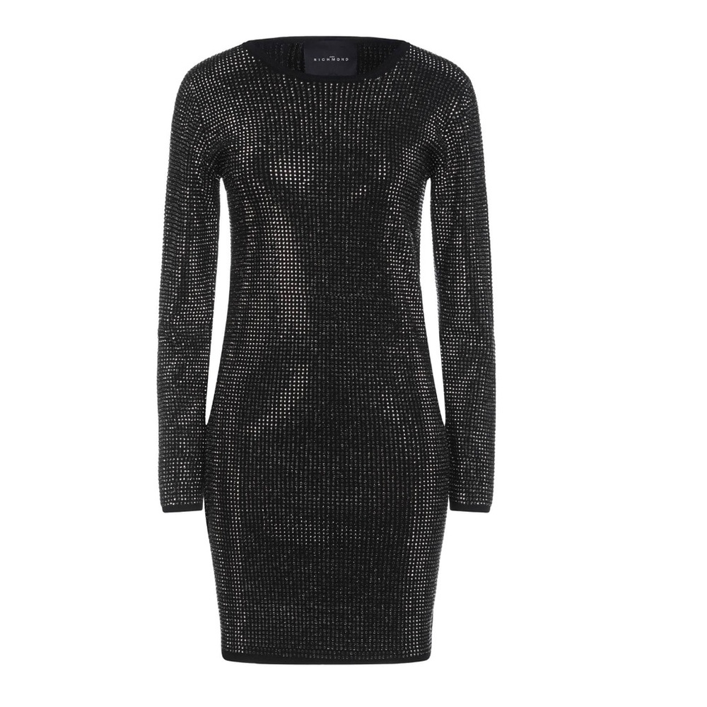 John Richmond Black Rhinestone Knit Dress US 8 or IT 42